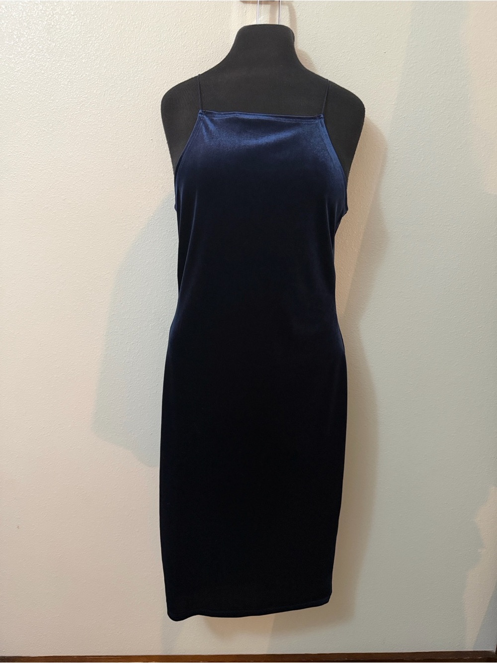 Forever 21 Navy Velvet Midi Slip Dress